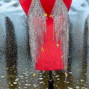 Dripped Sleeveless Chain Vest